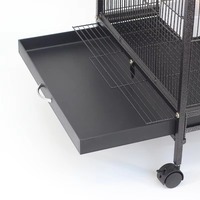 Vente en gros de petite volière moderne en fer massif thermolaqué, respirante, pour oiseaux de compagnie, perroquets, avec toit, cage de reproduction intérieure/extérieure