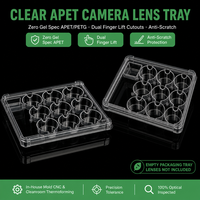 Plateau blister optique transparent en APET avec encoche de levage pour objectif d'appareil photo