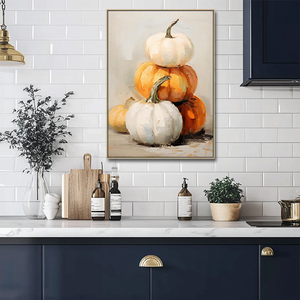 Thanksgiving automne <span class=keywords><strong>citrouille</strong></span> <span class=keywords><strong>nature</strong></span> <span class=keywords><strong>morte</strong></span> Art déco peint à la main récolte toile décoration murale peinture - Product Image 1