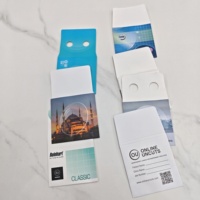 Emballage cadeau personnalisé pour lentilles optiques, enveloppe portefeuille, papier d'art 157 g/m², 9x9 cm, estampage à chaud doré, impression en relief, logo personnalisé