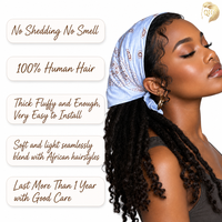 Vente en gros d'usine 8 pouces 0,6 cm 1B #   Extensions de dreadlocks Lisa Locs 100% cheveux humains Remy, bouclées, pour femme noire américaine