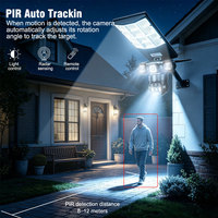 Caméra CCTV solaire V380 Pro PTZ avec éclairage de rue, triple objectif, sécurité extérieure, audio bidirectionnel, vision nocturne couleur