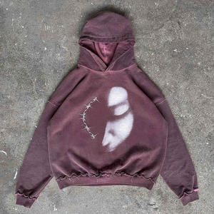 Nouveau design de sweat à capuche pour homme en coton délavé surdimensionné vintage délavé à l'acide <span class=keywords><strong>pull</strong></span> avec col à capuche - Product Image 3