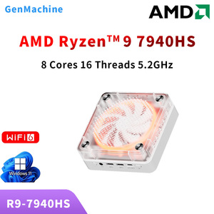 Mini <span class=keywords><strong>PC</strong></span> HD GenMachine avec processeur AMD Ryzen 9 7940HS 16 cœurs et 24 threads, DDR5 16/32, disque dur SSD 512 Go, Windows 11, Wifi6 pour jeux <span class=keywords><strong>PC</strong></span> - Product Image 1