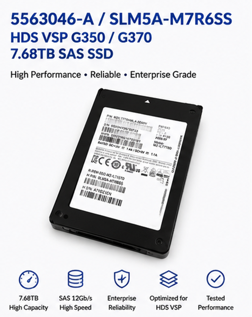 For HDS 5563046 7.68TB SAS 2.5" SFF Enterprise Disk Drive for Server