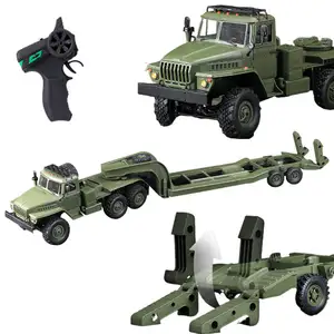 B36-3 WPL Ural WPL RC simulasi truk tempur 1/16 6*6 pengendali jarak jauh Trailer militer transportasi kendaraan model berat untuk bermain langsung