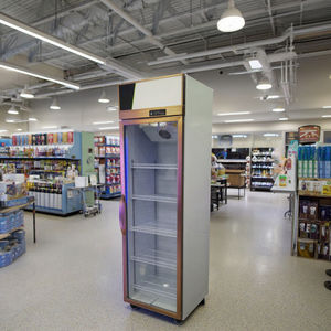 Réfrigérateur vertical à air commercial à température unique de 300 l avec porte en verre, congélateur pour boissons et bières de supermarché - Product Image 4