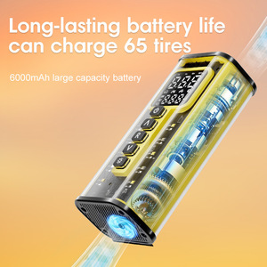 Portable Smart Car Tire Inflator 6000mAh LCD Display <b>12V</b> Electric <b>Pump</b> For Cars And Tires - Product Image 1
