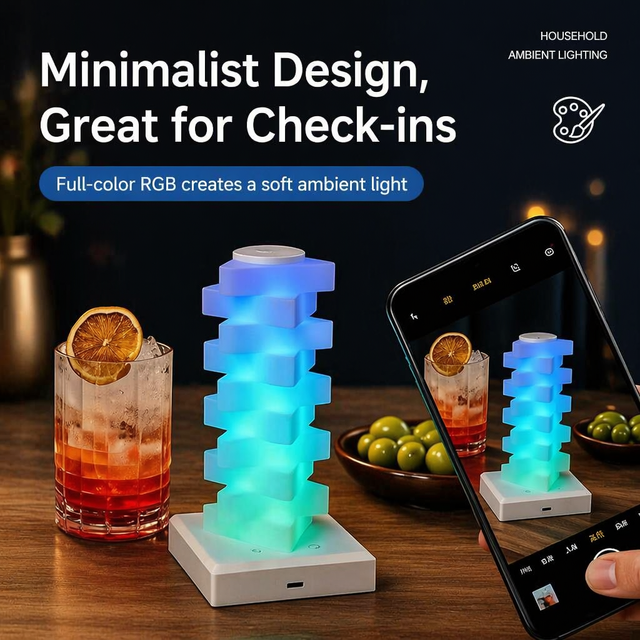 New RGB Color Changing Multicolored Touch Control Small Size Night Light Ambient Light Decorative Table Bedroom DIY