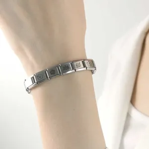 Moda nueva parte superior <span class=keywords><strong>de</strong></span> acero inoxidable <span class=keywords><strong>flor</strong></span> italiana encanto enlaces ajuste 9mm pulsera DIY hacer joyería regalos venta al por mayor envío <span class=keywords><strong>de</strong></span> la gota - Product Image 4