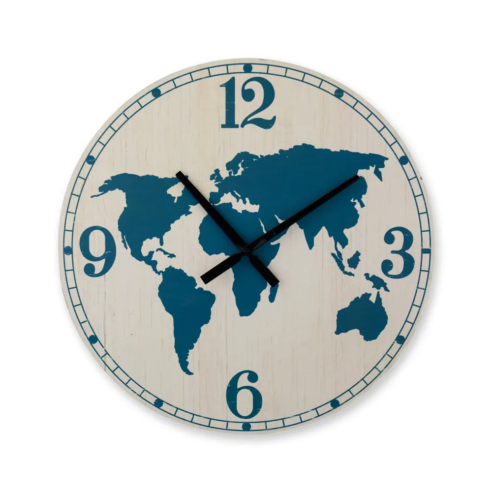 XINGCHENG Best selling quality unique designs frameless map clock living room decor world map wall clock color
