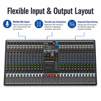 Console de mixage audio professionnelle EX-2400 24 canaux, égaliseur graphique 3 bandes, USB, Bluetooth pour studio, scène et enregistrement en direct