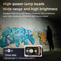 Lampe frontale extérieure ultra-lumineuse rechargeable, étanche IP44, 6000K lumière du jour, 3 LED, ultra-longue durée de vie, pour la pêche de nuit et l'exploitation minière