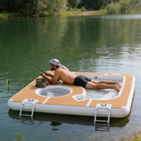 Plateforme flottante gonflable robuste, radeau flottant sur mesure pour les loisirs aquatiques en plein air