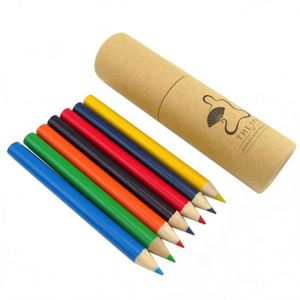 Tube de crayons de couleur à 6 couleurs avec logo personnalisé, crayons de couleur mini écologiques pour enfants, cadeau promotionnel - Product Image 3