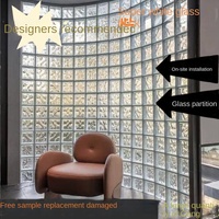 Ultra-white Solid Glass Brick Modern Float Glass Transparent square Partition Wall for Household Entrance Bathroom
