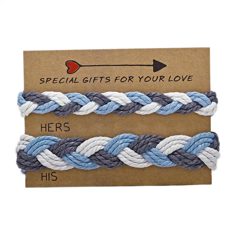 Simple Woven Wrap Friendship Bracelets Handmade Braided Boho Surfer Fashion Cool Wrist Bracelet for Women Mens Couple