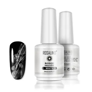 Rosalind Oem Private Label Blossom Halo Verven Air Droog Blossom Gel Nagellak Witte Kleur Bloeiende Gel Voor Nail Art ontwerp