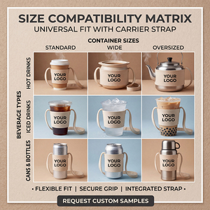 Portavasos de Lona Resistente e Impermeable de Primera Calidad SHINY con Logotipo Personalizado y Asa Portátil para Tazas de Café y Termos - Product Image 5