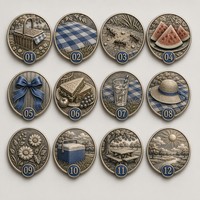 Pièce de monnaie commémorative personnalisée en alliage de zinc avec ruban bleu, motif 3D en relief, souvenir métallique avec boîte en velours, sans quantité minimale de commande, vente en gros