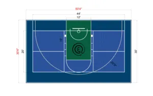 30x50 Multi-Sport Court Kunststoff-Bodenfliesen für Pickle ball und Basketball Multi Sport Court
