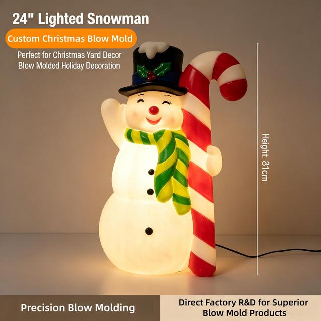 Large Life Size Weatherproof LED Blow Mold Snowman for Commercial Christmas Plaza Display