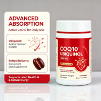 Ubiquinol CoQ10 en gélules à absorption maximale, coenzyme Q10 active, soin cardiaque, énergie cellulaire, antioxydant, complément alimentaire, 60 gélules