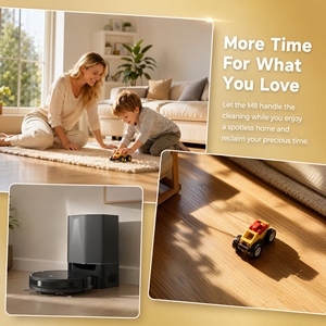 PM8 Robot Vacuum Cleaner with Auto-Empty Station, Strong Suction, 3-in-1 Sweep <b>Mop</b> Vacuum, Smart Navigation for Home Cleaning - Product Image 5