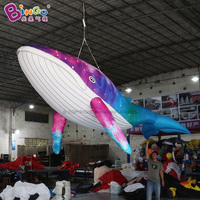 Modèle publicitaire géant gonflable personnalisé en forme de requin marin bleu océanique pour la décoration