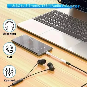 Adaptateur Type C vers <span class=keywords><strong>3</strong></span>,<span class=keywords><strong>5</strong></span> mm, câble audio <span class=keywords><strong>Jack</strong></span> <span class=keywords><strong>3</strong></span>,<span class=keywords><strong>5</strong></span> mm pour Huawei Xiaomi Redmi POCO Sumsang LG, adaptateur <span class=keywords><strong>3</strong></span>,<span class=keywords><strong>5</strong></span> mm vers 8 broches pour <span class=keywords><strong>iPhone</strong></span> - Product Image 3