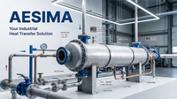 Intercambiador de Calor de Tubo y Carcasa de Acero Inoxidable AESIMA ASME |   Sistema de Enfriamiento Láser Industrial |   6-63 Bar |   SS304/316L |   Certificado CE |