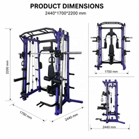 Machine Smith Commerciale Tout-en-un avec Power Rack et Crossover par Câble – Équipement de Musculation à Domicile