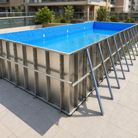 Piscine hors sol modulaire sur mesure en acier inoxydable, grande piscine extérieure pour la famille, la maison, le jardin