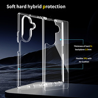 Étui transparent 2,0 mm pour Samsung Galaxy Z Fold7, coque hybride TPU+PC pour téléphone portable Samsung Galaxy Z Fold7 Fold6