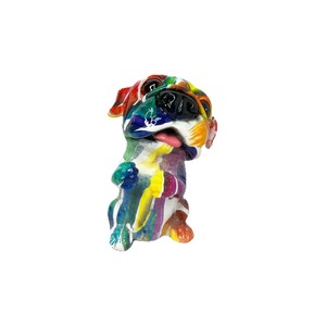 Nouvelle sculpture artisanale en résine époxy de style nordique créative et colorée, tête de chiot croquée, ornement artistique pour salon, maison, porche, télévision - Product Image 5