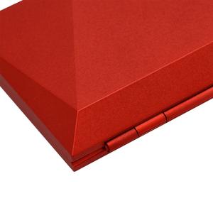 Caja de anillo de corazón rojo de alta calidad, exhibición de joyería de plástico ABS de terciopelo de moda, embalaje de cartón reciclable, fábrica al por mayor - Product Image 5