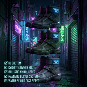 <span class=keywords><strong>Botas</strong></span> Tácticas de Senderismo Personalizadas Cyber Techwear de Media Pantorrilla para Hombre, de Nylon Balístico con Hebilla Magnética, Cremallera Impermeable y Correa Gruesa en el Tobillo - Product Image 1