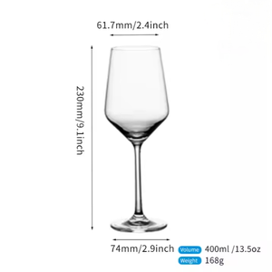 Calice da Vino Chardonnay 400ml 13.5oz in Cristallo Pressato a <span class=keywords><strong>Macchina</strong></span>, Bicchiere a Stelo Lungo Personalizzabile con Logo, Vintage Classico Trasparente, Bicchieri all'Ingrosso - Product Image 3