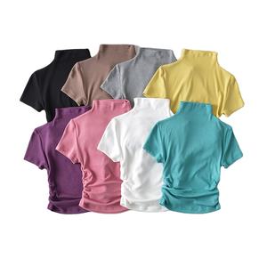 Blusas informales <span class=keywords><strong>de</strong></span> Fitness con hombros descubiertos, Túnica holgada <span class=keywords><strong>de</strong></span> <span class=keywords><strong>manga</strong></span> <span class=keywords><strong>larga</strong></span>, Túnica <span class=keywords><strong>de</strong></span> algodón, <span class=keywords><strong>cuello</strong></span> <span class=keywords><strong>de</strong></span> <span class=keywords><strong>tortuga</strong></span>, camisetas sin mangas cortas <span class=keywords><strong>de</strong></span> moda para mujer - Product Image 1