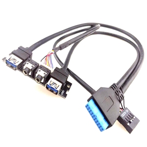 Chất Lượng cao Trường Hợp Máy Tính Bảng Điều Khiển Phía Trước Kép USB3.0 + HD Âm Thanh I/O MÁY TÍNH Bảng Cáp - Product Image 3