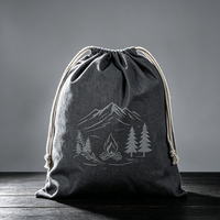 Sac en toile écologique recyclable avec cordon de serrage et coutures renforcées, pochette de rangement durable pour l'extérieur, idéal pour les loisirs créatifs et les cadeaux