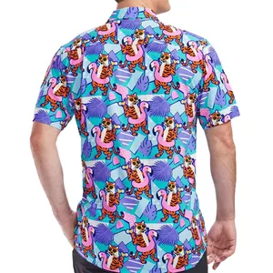 Sıcak satış popüler Custom Made pamuk 2024 erkek Hawaiian gömlek toptan