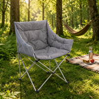 Chaise de camping pliante moderne rembourrée matelassée, chaise d'extérieur avec cadre en acier, capacité 120 kg, chaise longue à dossier haut pour villa et parc