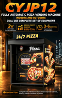 Distributeur automatique de pizzas Caiyunjuan pour intérieur et extérieur, paiement par pièces, cartes, espèces, QR, SDK Cloud à distance, abri anti-pluie, 72 pièces