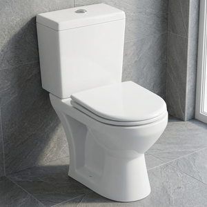 Square <b>Back</b> To Wall Two Piece WC P Trap Rimless Flush Ceramic Toilet With Nano Glaze Water Closet Toilets Set - Product Image 4