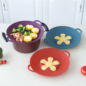 3 Diseños de Utensilios de Cocina, Tapas de Silicona con Forma de Flor, Libres de BPA, Antiderrames, Tapas para Ollas - Product Image 2