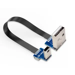 Standard USB to MINI USB Connector Male 270 to 90 degree Right Angle for pcb 5pin Ultra-thin flat cable A1-M2 Adapter