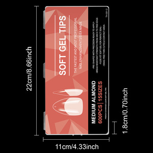 Lot de 600 faux ongles transparents en plastique souple, style ballet français, couvrance totale, courts, longue durée, pré-conçus - Product Image 5