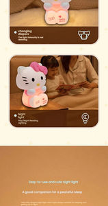 Veilleuse <span class=keywords><strong>LED</strong></span> 3D Hello Kitty Mini Anime, protection oculaire, gradation sept couleurs, en silicone, pour chambre d'enfant et d'étudiant - Product Image 6