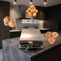 Machine à tarte automatique à moule fermé, chauffage de rechange, machine à biscuits, équipement de formage de pâtisserie à serrage automatique, 6 par lot, électrique